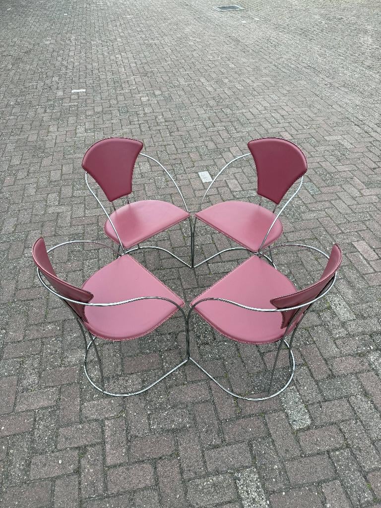 Stoelen Arrben Italy - rood/bordeaux, Ophalen, Gebruikt, Vier, Leer