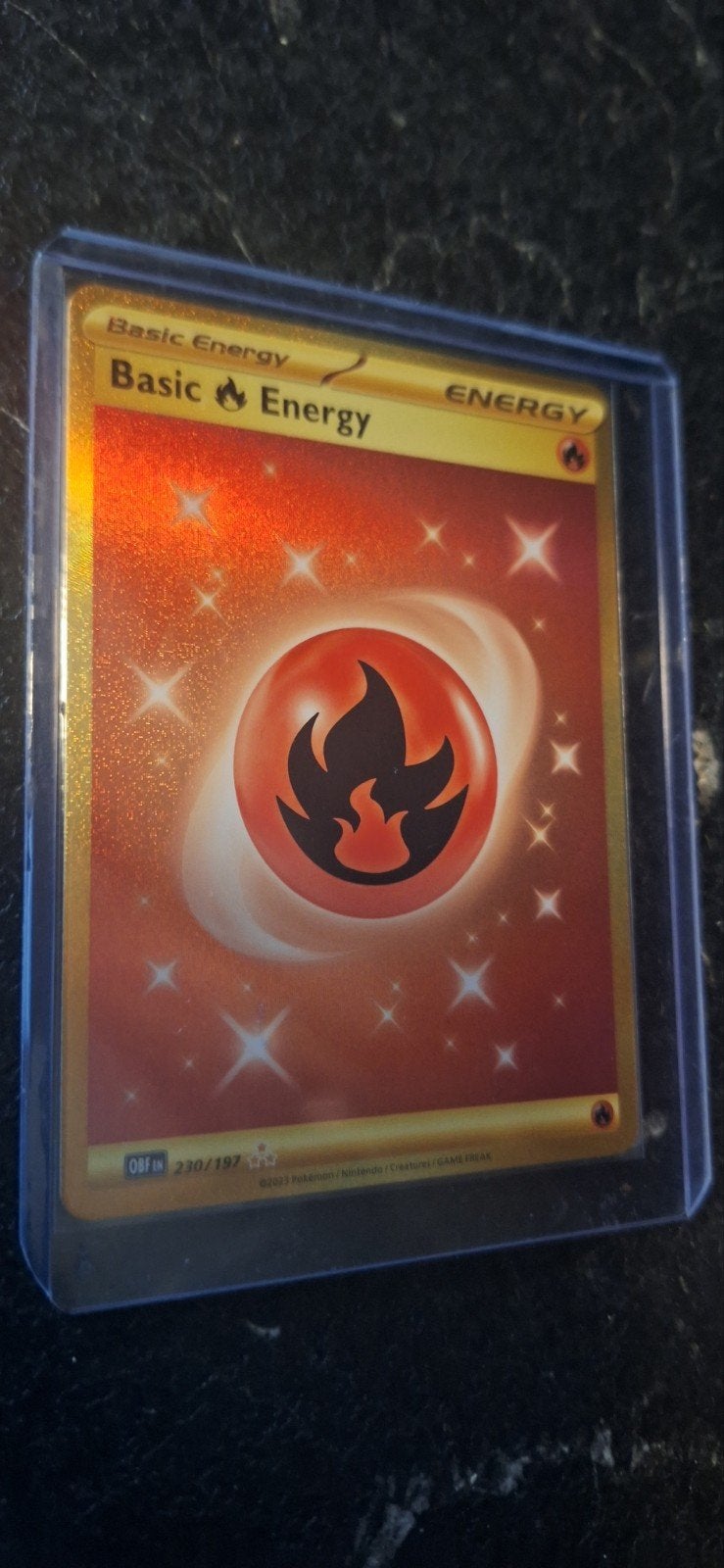 Pokémon Basic Fire Energy 230/197 Obsidian Flames Foil, Ophalen of Verzenden, Nieuw, Losse kaart, Foil