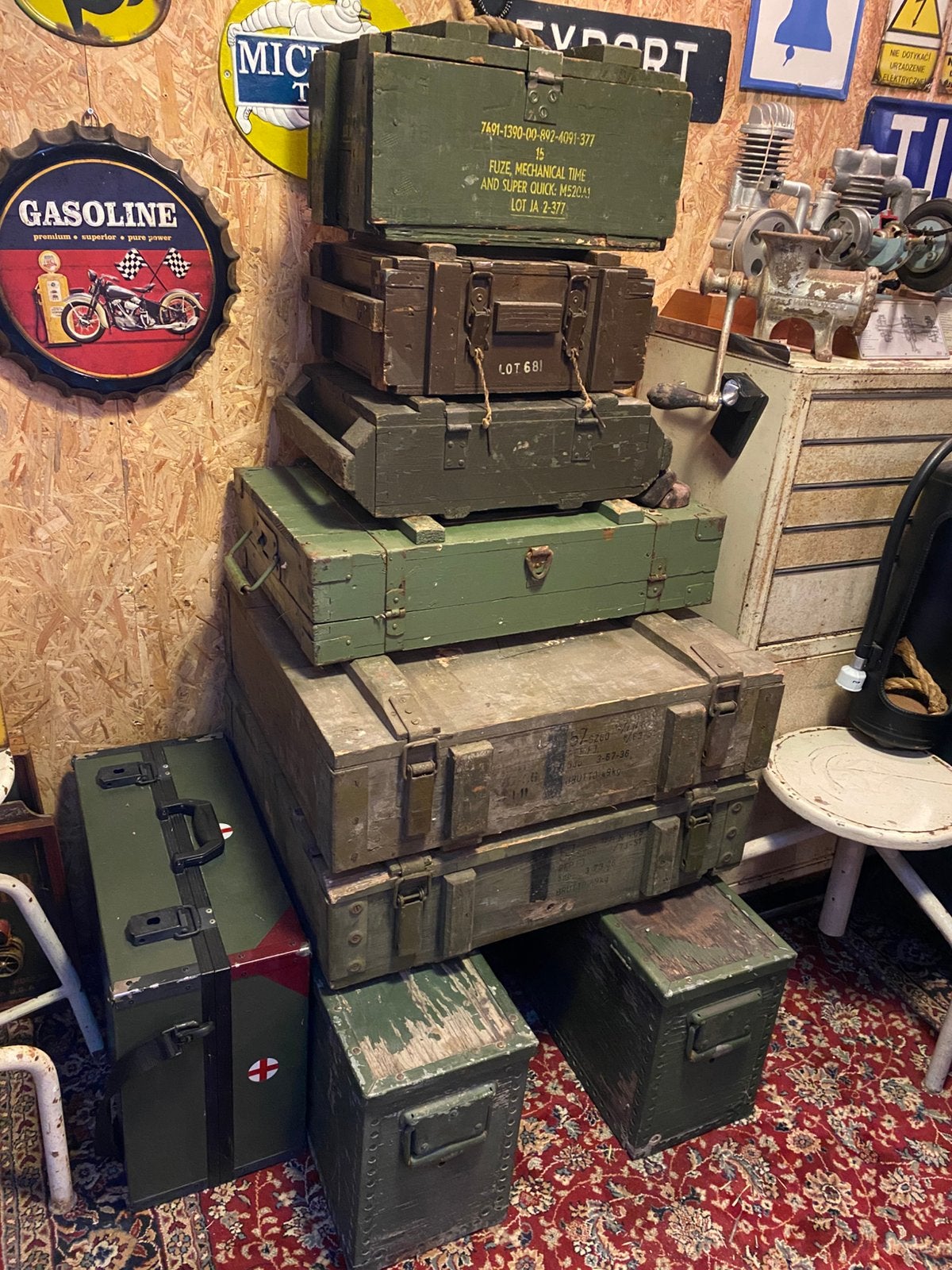 Verschillende houten munitie kisten, Huis en Inrichting, Woonaccessoires | Kisten, Ophalen, Minder dan 50 cm, Gebruikt, 50 tot 100 cm
