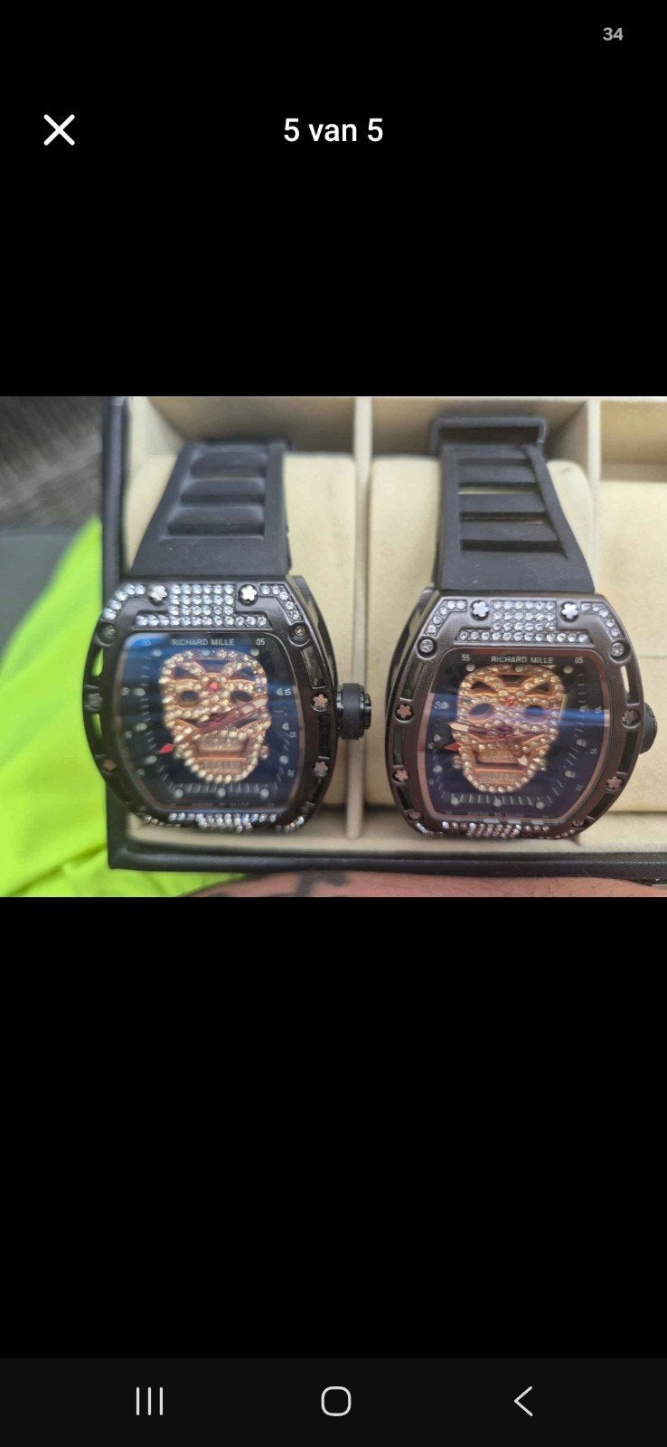 rm horloge zwart, Sieraden, Tassen en Uiterlijk, Ophalen of Verzenden, Overige merken