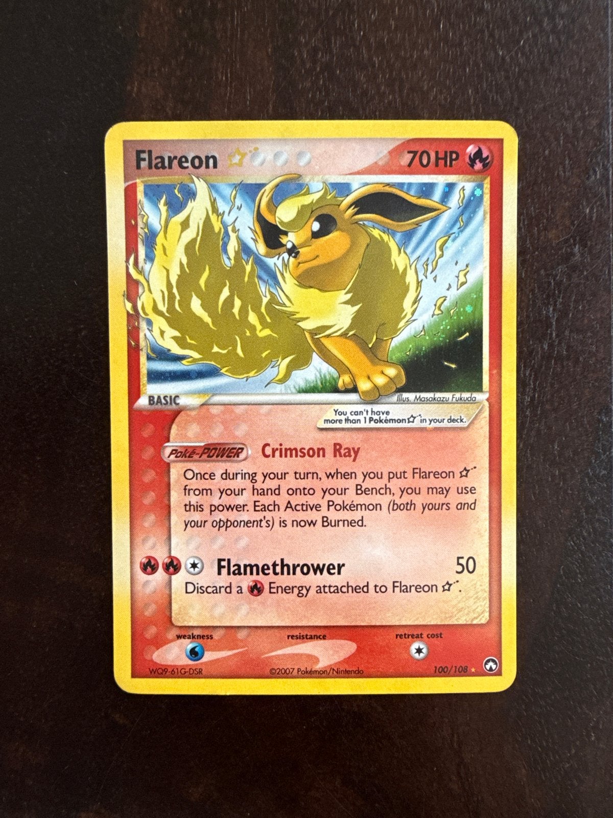 Pokémon Kaart Flareon 100/108 Holo - EX Power Keepers, Ophalen, Gebruikt, Losse kaart, Foil