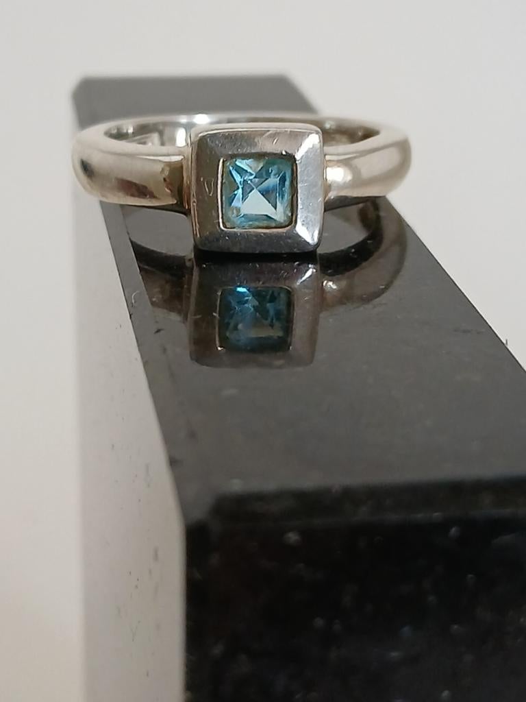 Zilveren Ring met Synthetische Spinel, Adie & Lovekin, Ophalen of Verzenden