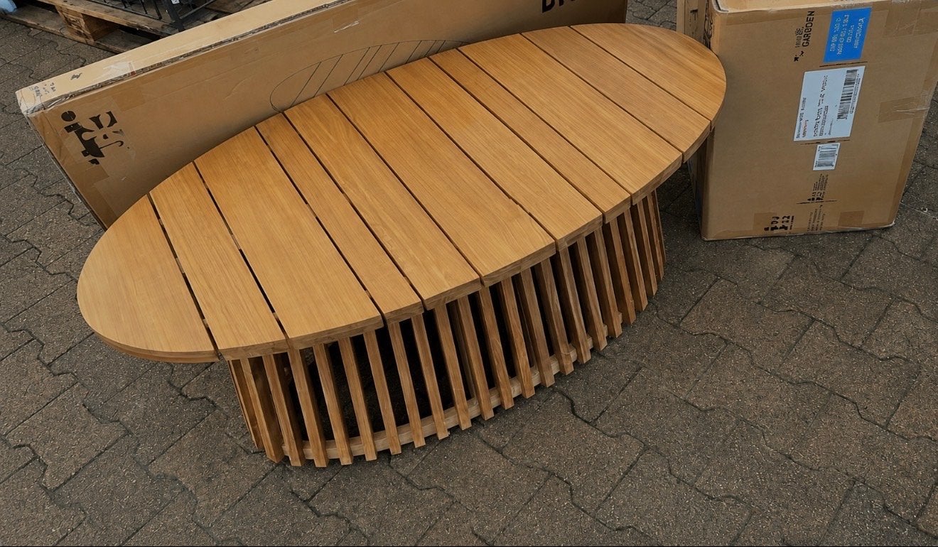Intratuin bijzettafel Teun naturel - Ovaal, Huis en Inrichting, Gebruikt, 75 cm of meer, Ovaal, Hout