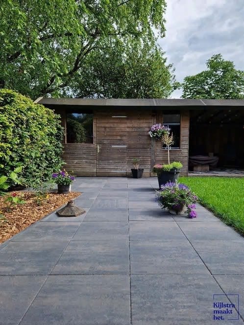 Terrastegel, H20 comfort square dark sepia 60x60x4, Nieuw, Ophalen of Verzenden, 10 m² of meer, Beton