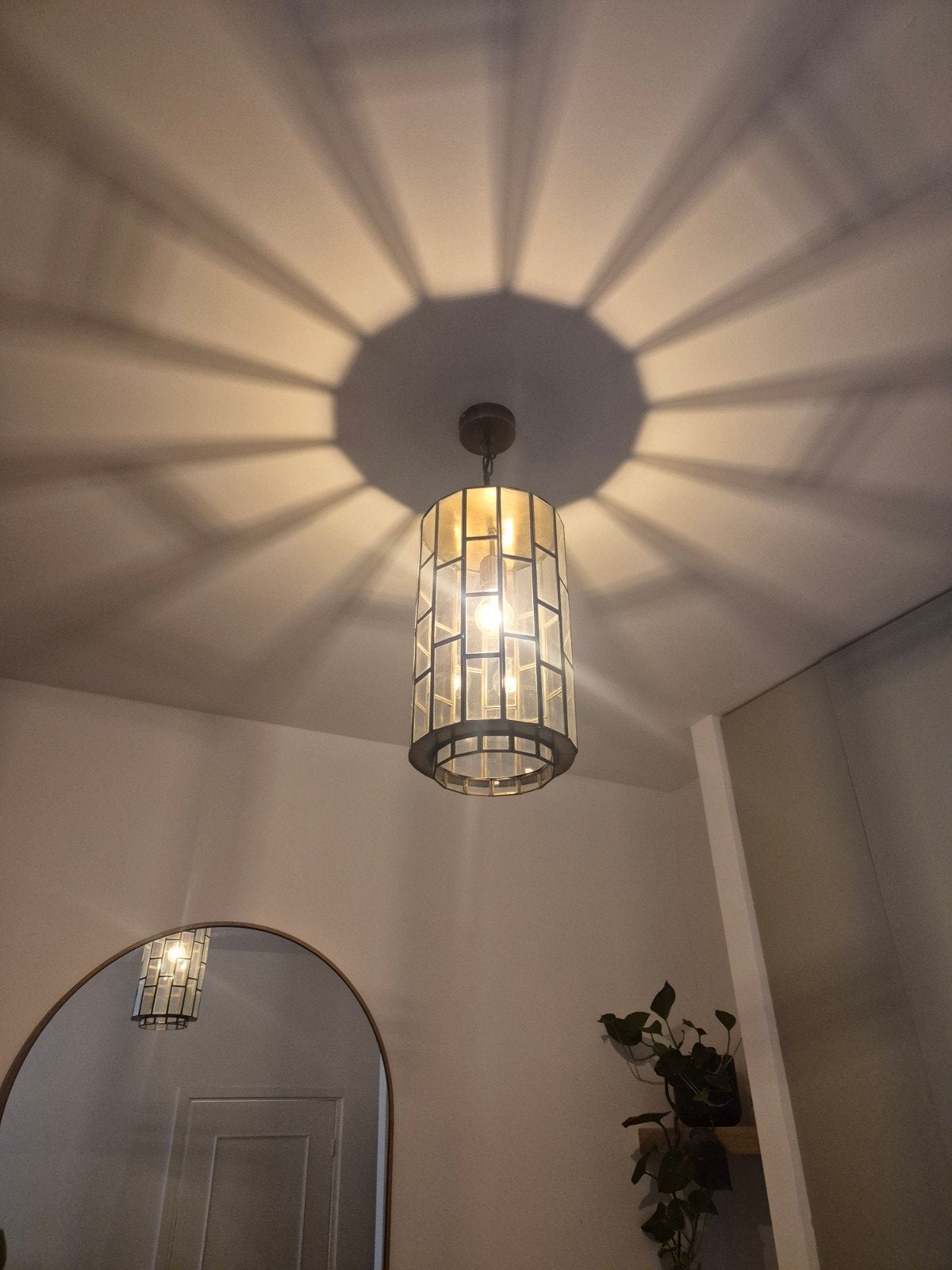 Light & Living Hanglamp Søstrene - Antiek Brons - Ø24cm, Huis en Inrichting, Ophalen, Zo goed als nieuw, Glas, Antiek, Modern, Industrieel