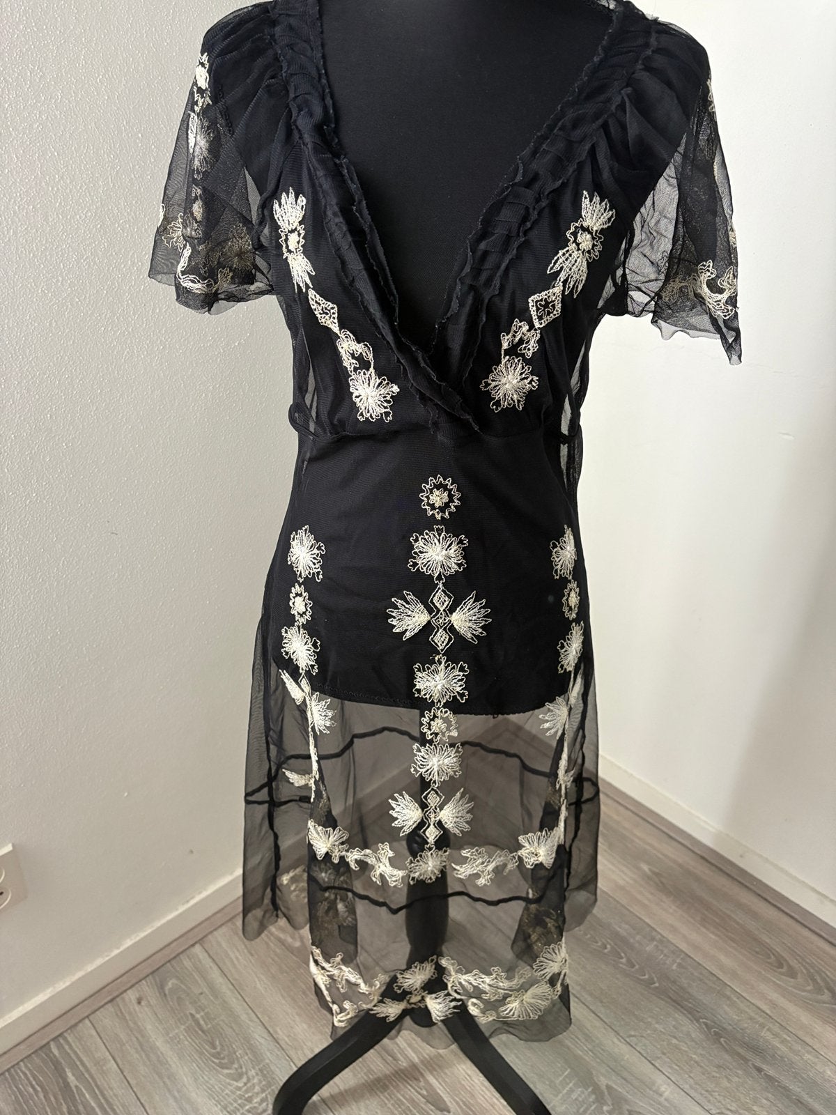 Watcher: doorzichtige jurk M/L, Kleding | Dames, Maat 38/40 (M), Zwart, Ophalen of Verzenden, Zo goed als nieuw
