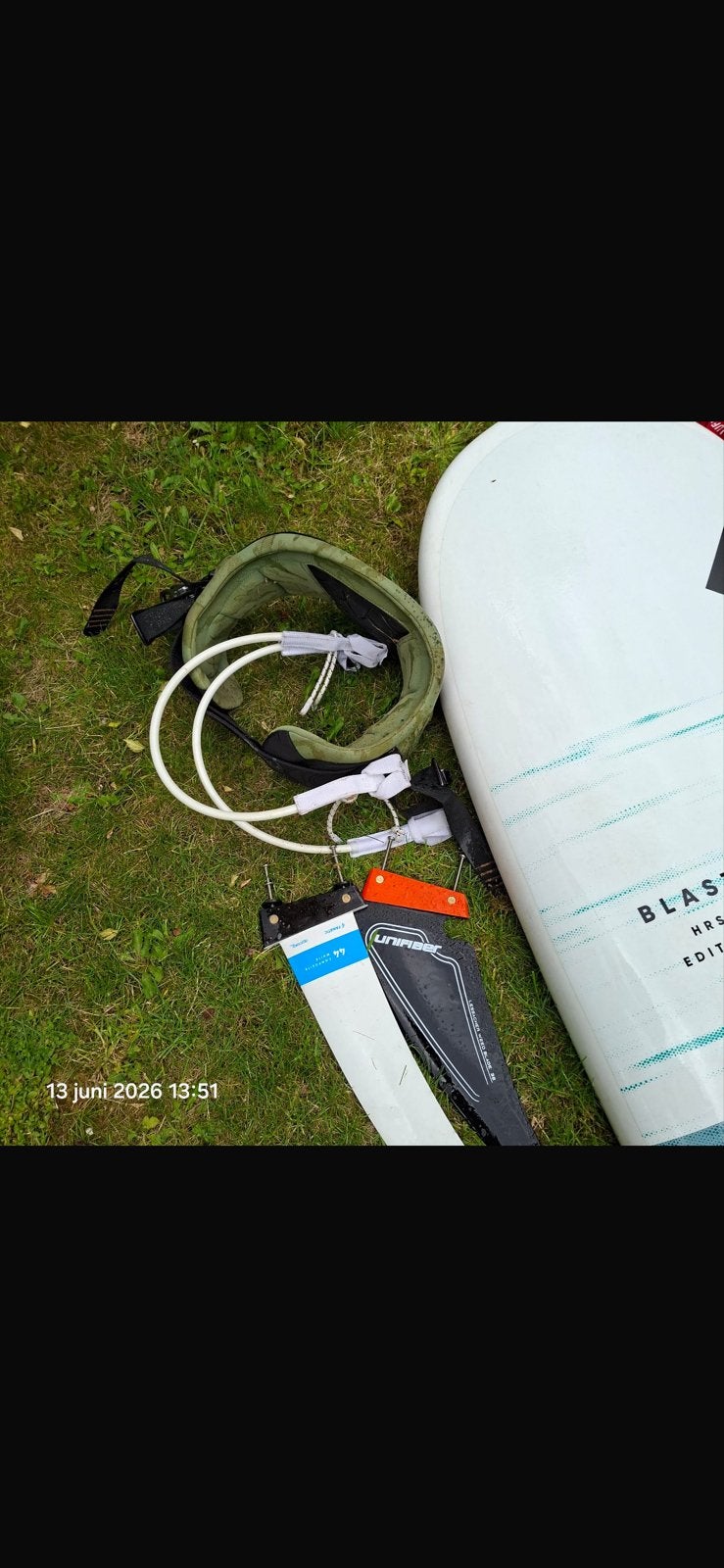Complete windsurfset Fanatic Blast 145L met zeil 6,7, Watersport en Boten, Windsurfen, Ophalen, 250 tot 300 cm, Gebruikt, Met vin(nen)