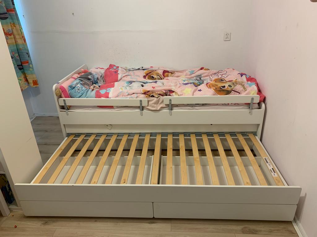 IKEA Slakt Onderbed (excl bed), Ophalen, Eenpersoons, Wit, Hout
