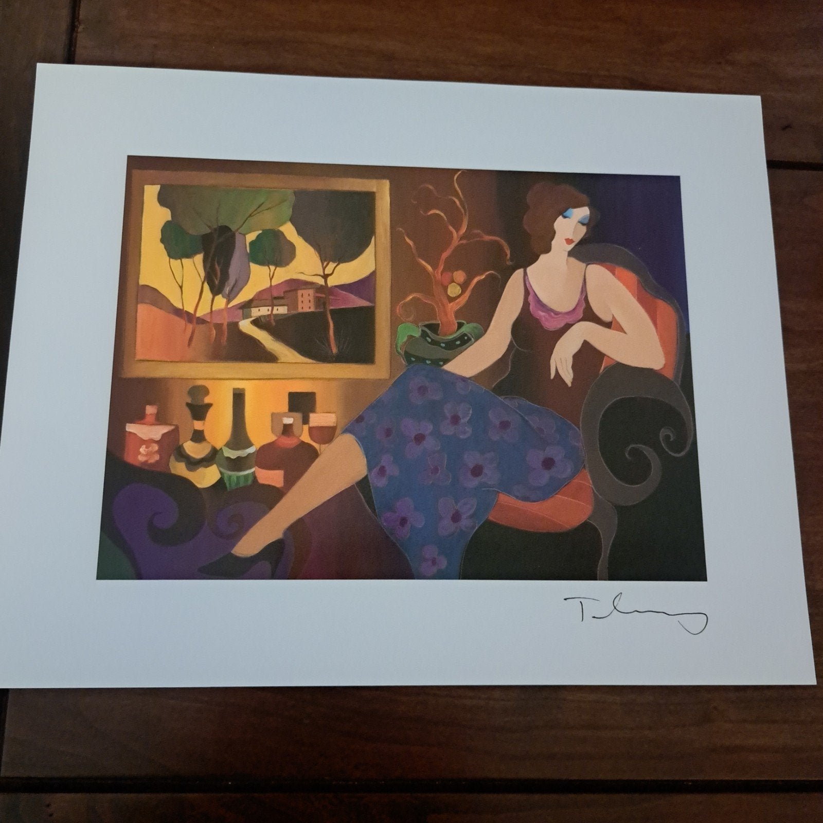 Afdruk Litho van Itzchak Tarkay genaamd Simple Elegance #15, Ophalen of Verzenden