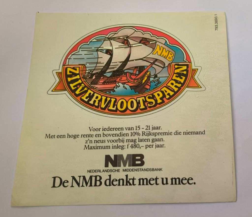 Sticker NMB Zilver-vlootsparen, Ophalen of Verzenden, Zo goed als nieuw, Bedrijf of Vereniging