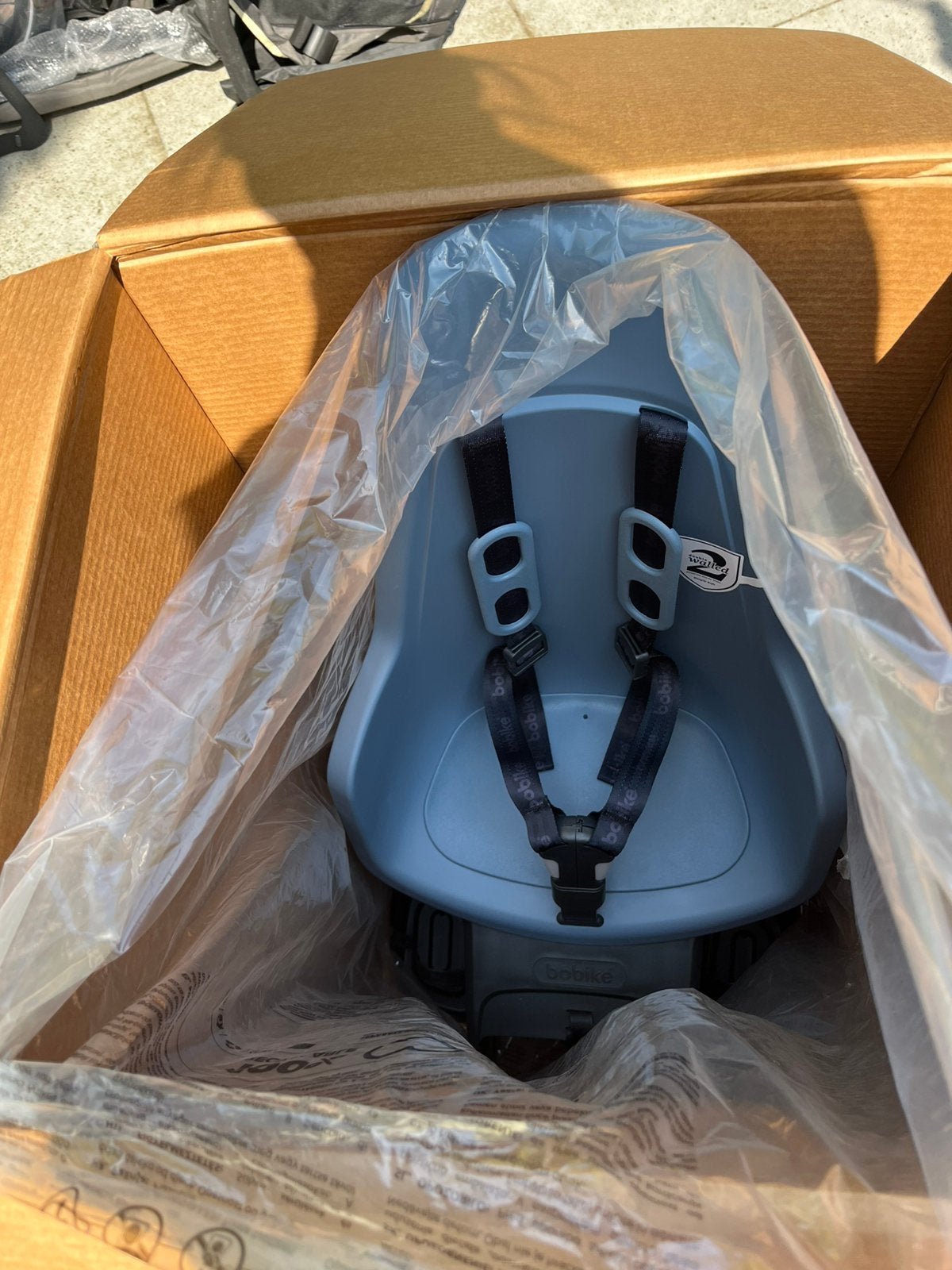 Bobike achterzitje, kleur citadel blue, nieuw in doos, Fietsen en Brommers, Ophalen of Verzenden, Nieuw, Achterzitje, Voetsteuntjes