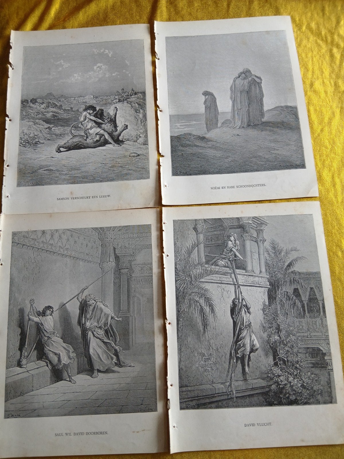 Bijbelse prenten dore 1, Verzamelen, Ophalen of Verzenden, Voor 1940, Gebruikt