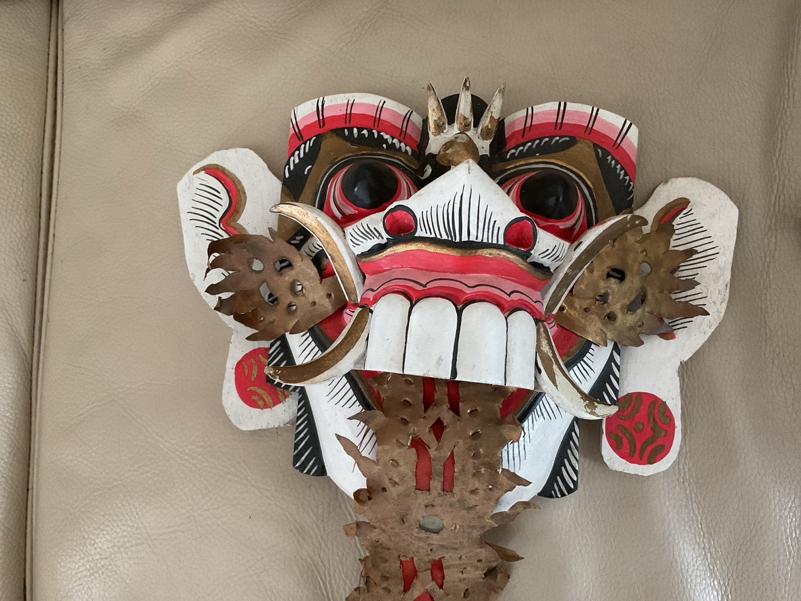 Decoratieve Balinese Barong Masker - Handgesneden Hout, Ophalen of Verzenden
