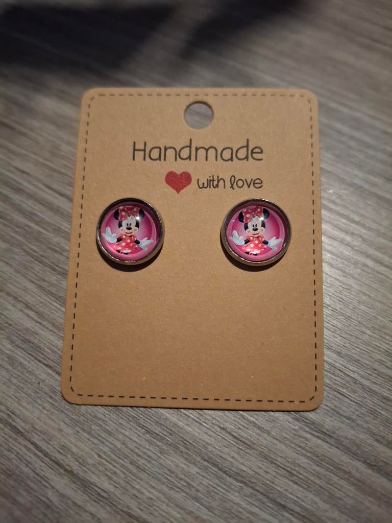 Oorbellen minnie mouse, Overige materialen, Nieuw, Ophalen of Verzenden, Knopjes of Stekers