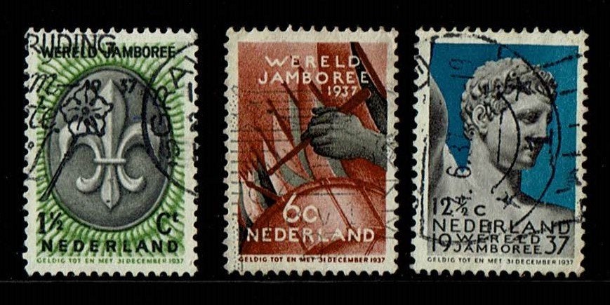 Nederland NVPH 293-295 gestempeld 2, Verzenden, Na 1940, Gestempeld