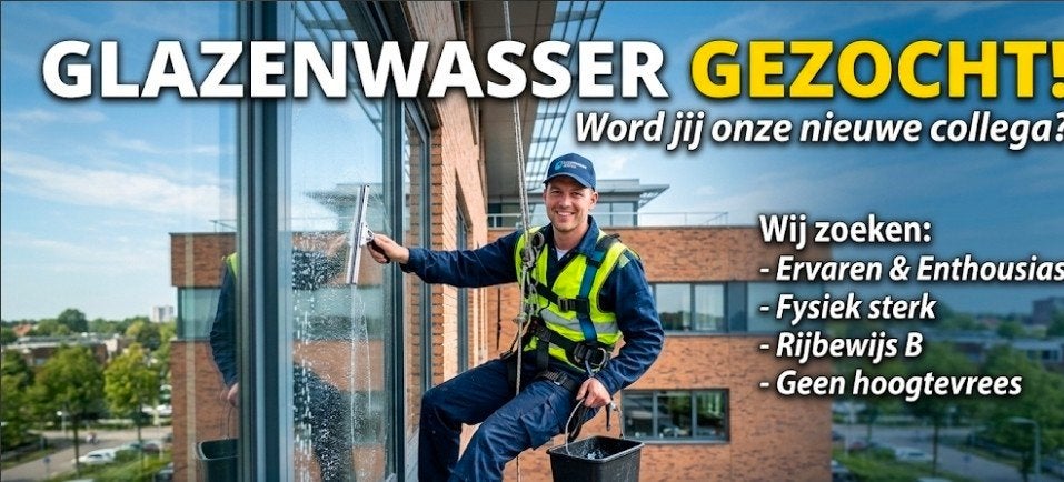 Gezocht glazenwasser, Vacatures, Vacatures | Schoonmaak en Facilitaire diensten