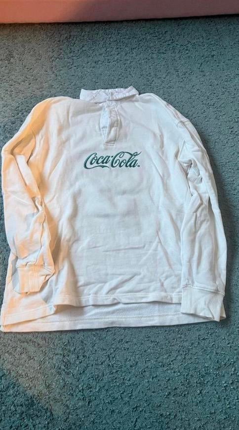 Coca cola x h&m collab longsleeve polo, Verzenden, Zo goed als nieuw, Maat 46 (S) of kleiner, Wit