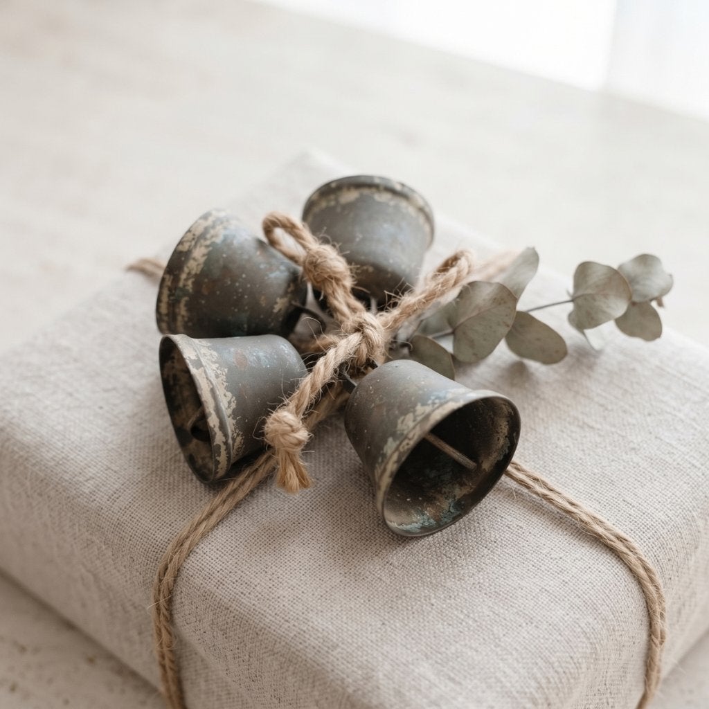 Verzinkte kerst belletjes 4 stuks, Desert rose, Info@desert-rose.nl, Nieuw, Ophalen of Verzenden