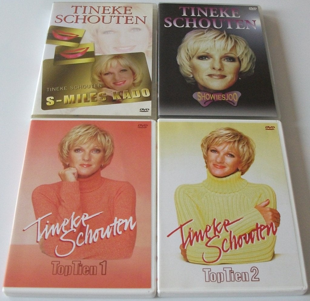 Dvd *** TINEKE SCHOUTEN *** 4 stuks, Stand-up of Theatershow, Tineke Schouten, Alle leeftijden, Zo goed als nieuw