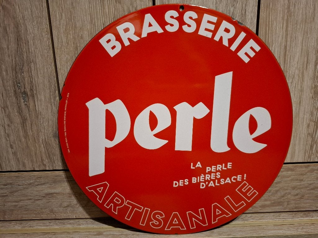 Emaillebord bière d'Alsace Perle, Ophalen of Verzenden, Nieuw, Reclamebord, Plaat of Schild, Overige merken