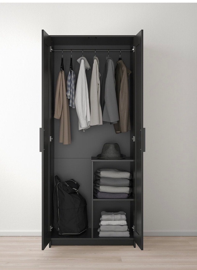 IKEA BRIMNES Kledingkast Zwart 78x50x190 cm, Huis en Inrichting, Ophalen, Gebruikt, 50 tot 100 cm, 150 tot 200 cm