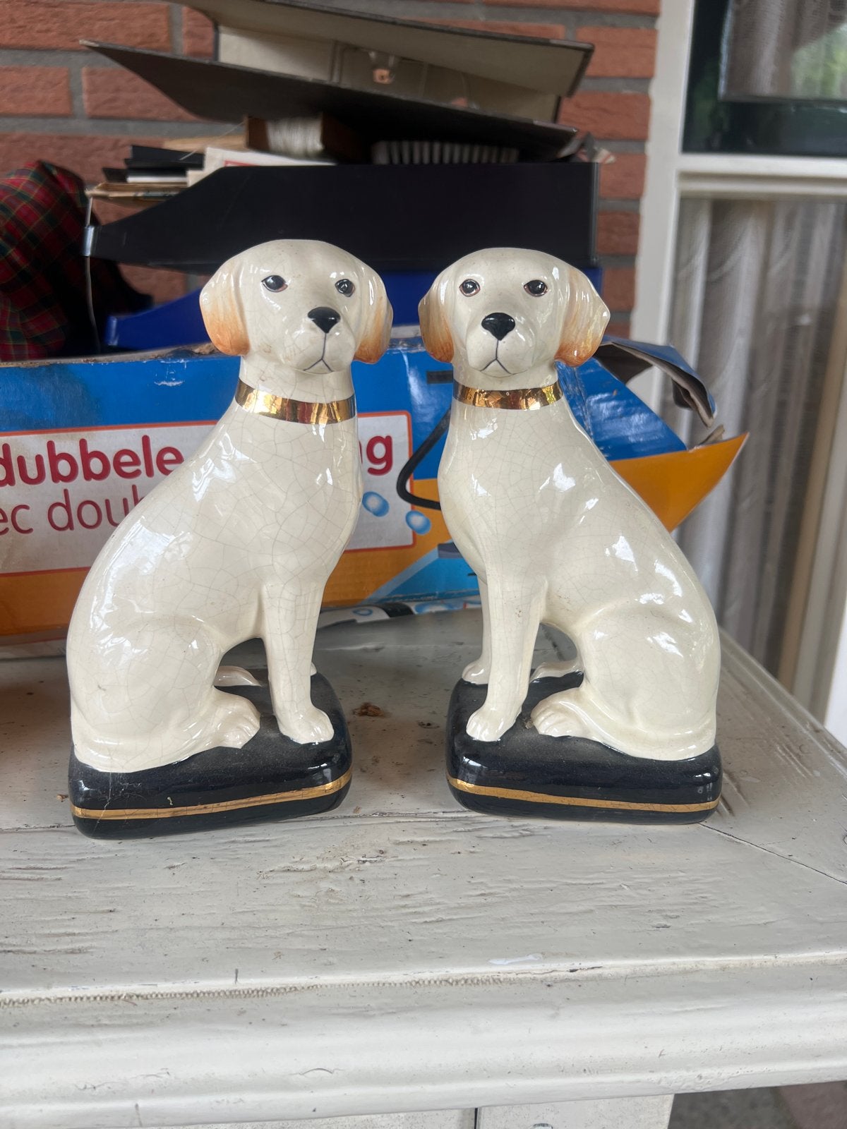 Set van 2 Vintage Labrador Honden Beeldjes, Ophalen of Verzenden, Gebruikt, Dier