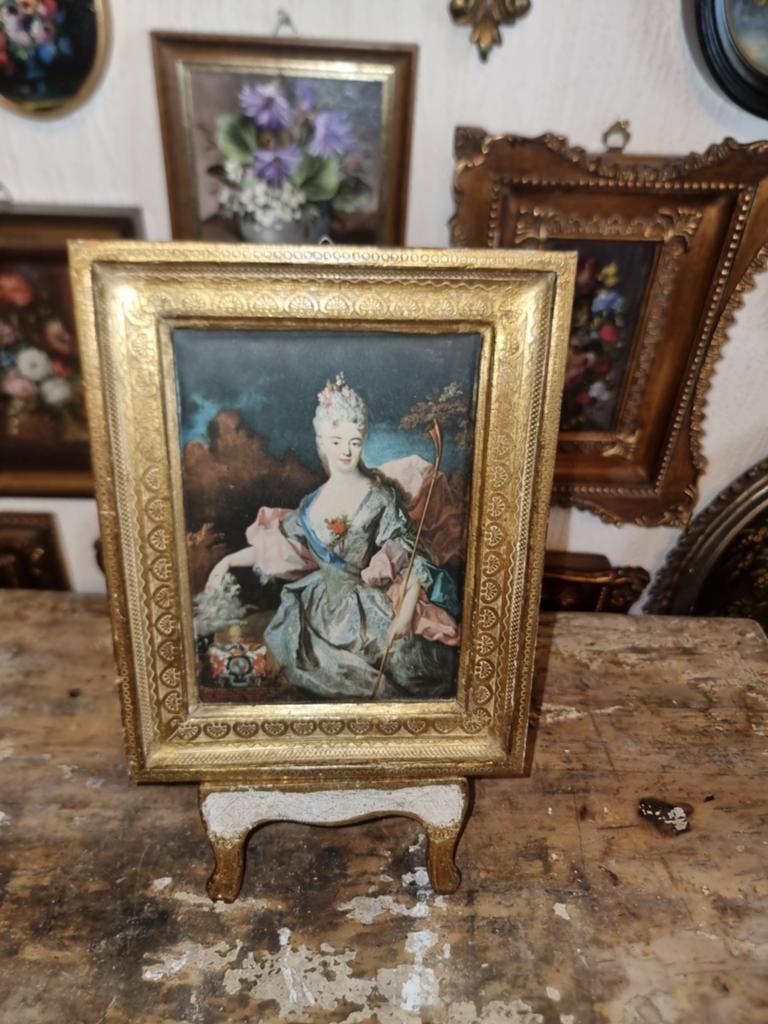 Florentijns Italiaans lijstje met prent op zijde i46, Ophalen of Verzenden