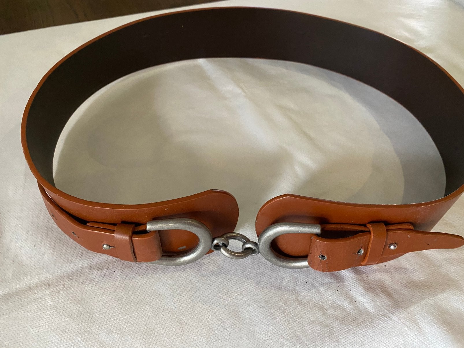 Riem cognac bruin 90 cm Breedte 6 cm, Kleding | Dames, Riemen en Ceinturen, 80 tot 90 cm, Nieuw, Tailleriem, Ophalen of Verzenden