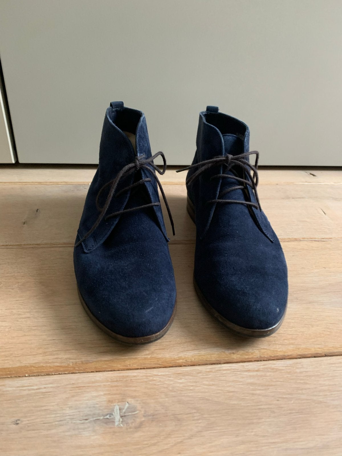Hassia suède enkellaarsjes - Donkerblauw maat 38, Ophalen of Verzenden, Zo goed als nieuw, Blauw, Lage of Enkellaarzen