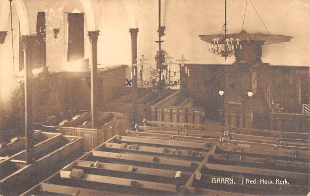 Baarn Ned. Hervormde Kerk Interieur, Ophalen of Verzenden, 1920 tot 1940, Gelopen, Utrecht