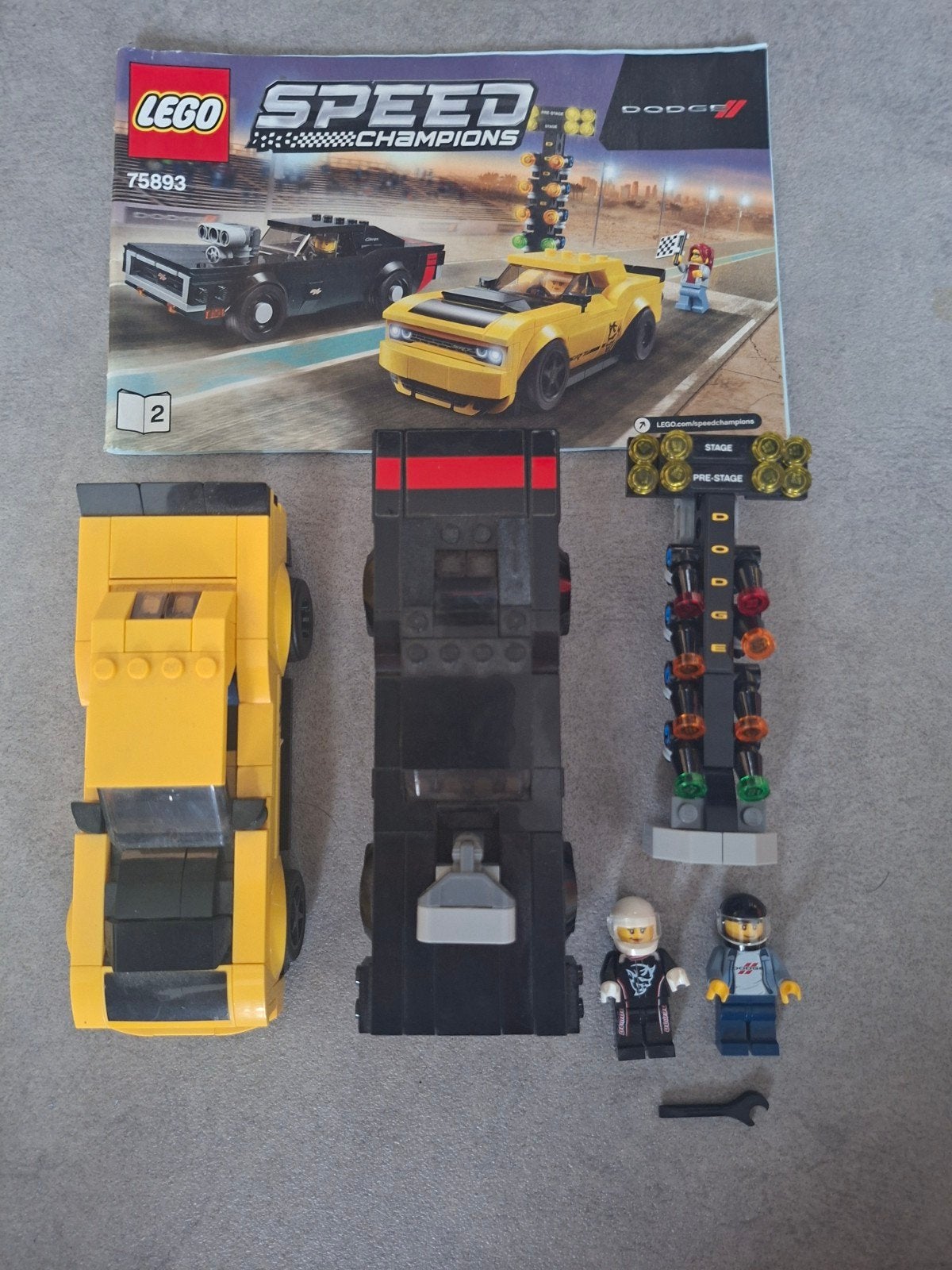 LEGO Speed Champions 75893 Dodge Challenger & Charger, Inclusief minifiguren, Gebruikt, Lego, Complete set