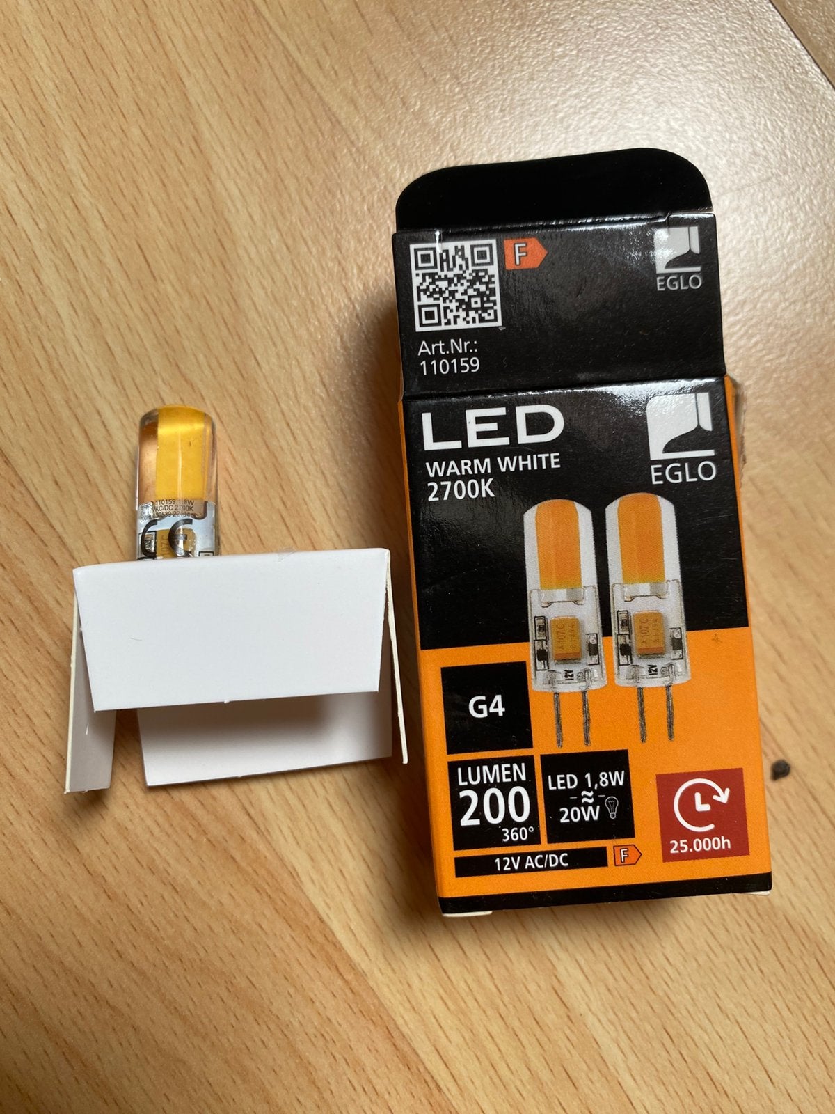Nieuw Eglo led G4 capsule lamp warm white 1,8 W 1 stuk, Ophalen of Verzenden, Nieuw, G9, Led-lamp