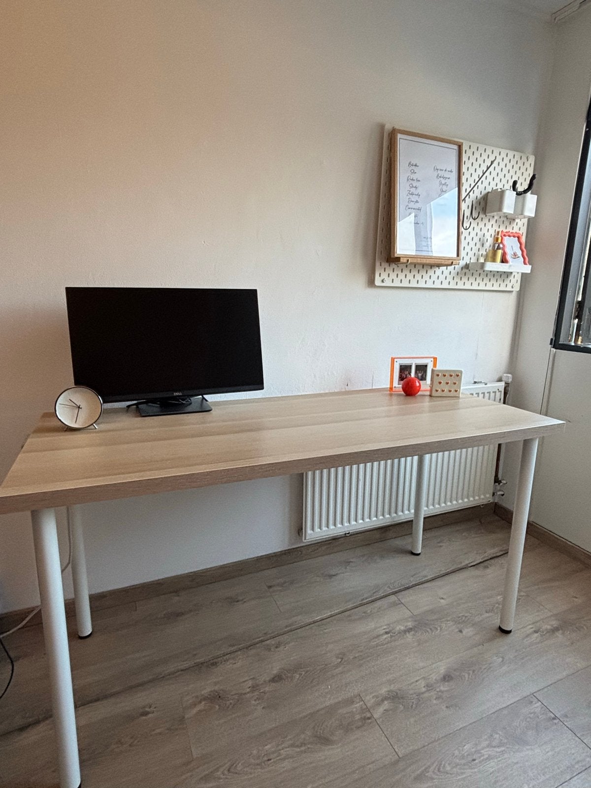 IKEA LAGKAPTEN / ADILS Bureau - Wit gelazuurd eikenpatroon, Ophalen, Gebruikt, Scandinavisch, Spaanplaat of MDF
