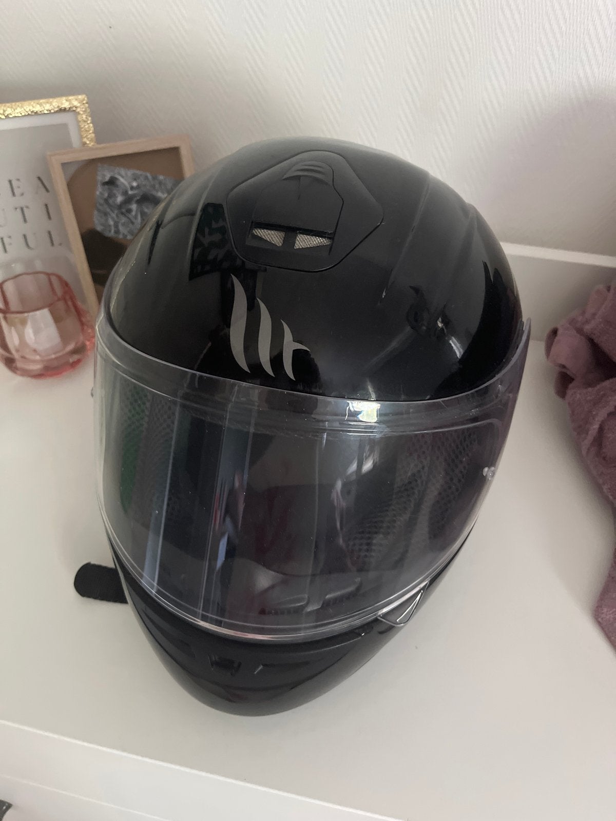 MT Helmets Thunder Integraalhelm Zwart - Maat S, Motoren, Integraalhelm, S, Dames, Tweedehands