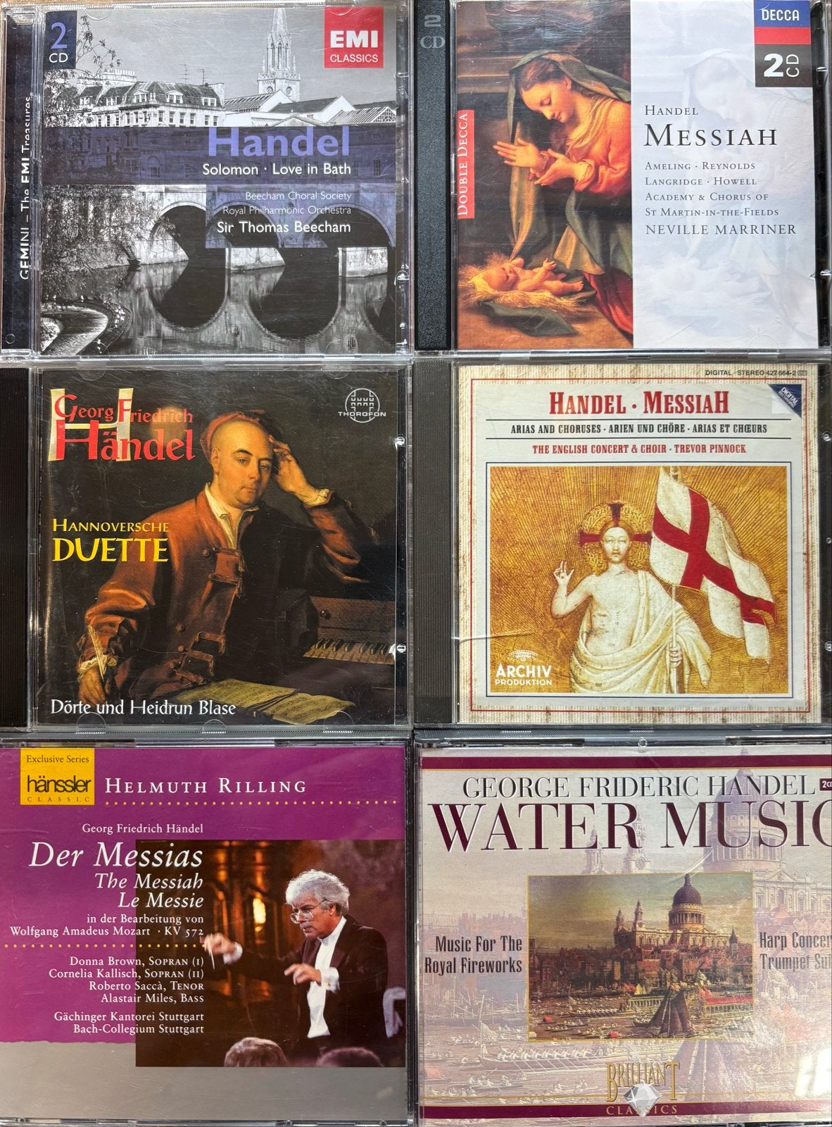 6 CD's van Händel - o.a. Messiah, Water Music, Gebruikt, Ophalen of Verzenden, Inclusief boekje, Oratorium