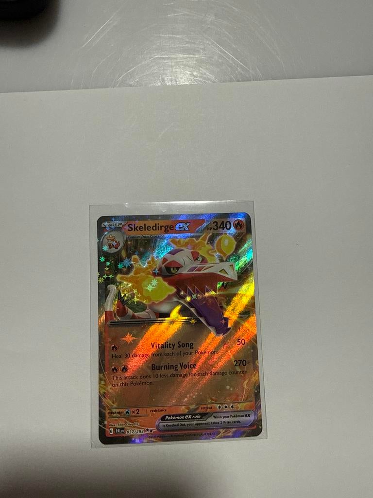 Skeledirge ex 032/193 Pokémon kaart, Ophalen of Verzenden, Zo goed als nieuw, Losse kaart, Foil