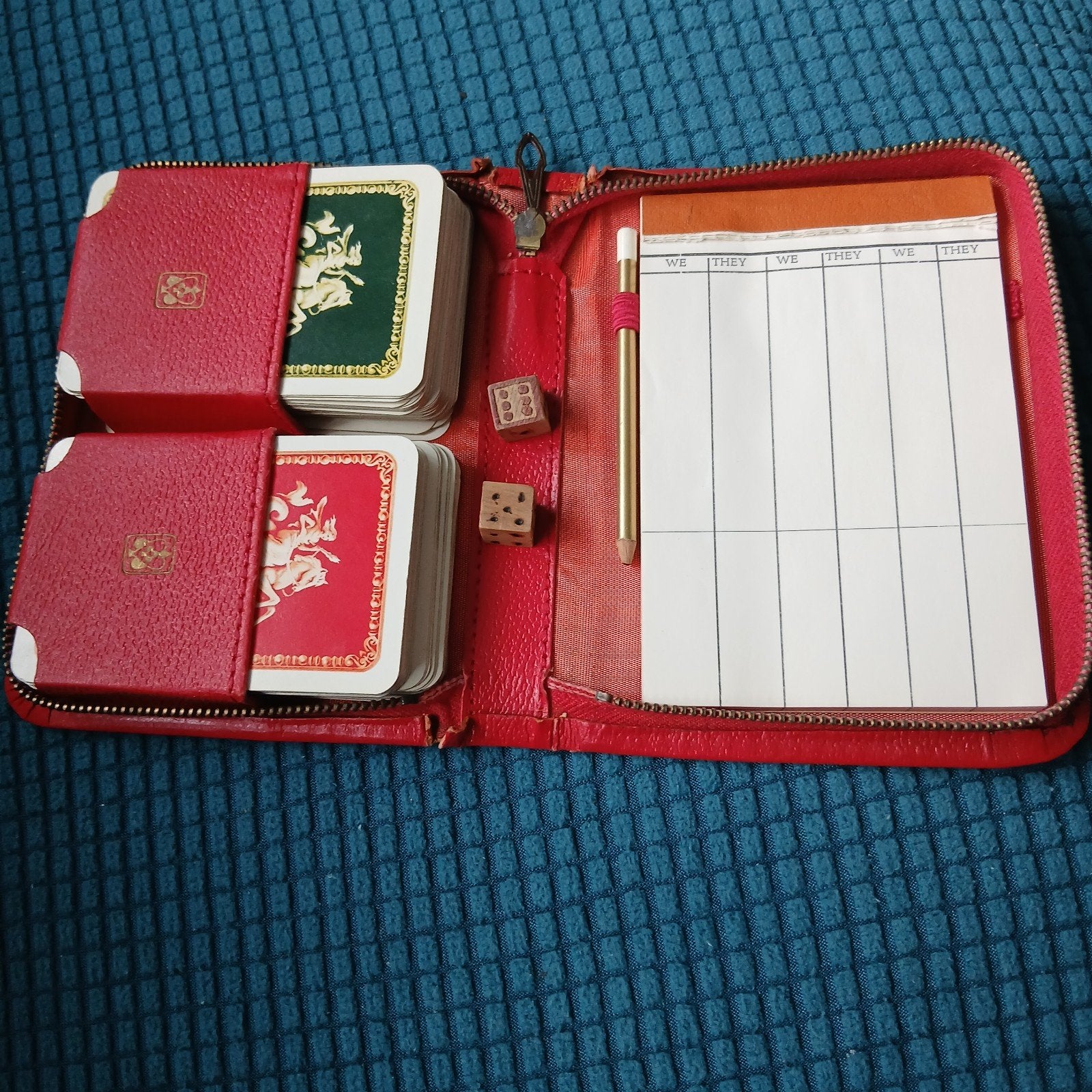 Vintage speelkaarten in etui, Ophalen of Verzenden, Gebruikt