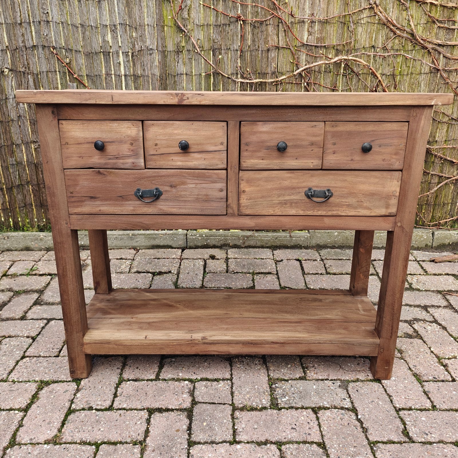 Teakhouten sidetable met 6 laden. NIEUW, Ophalen, Teakhout, Nieuw, 50 tot 100 cm
