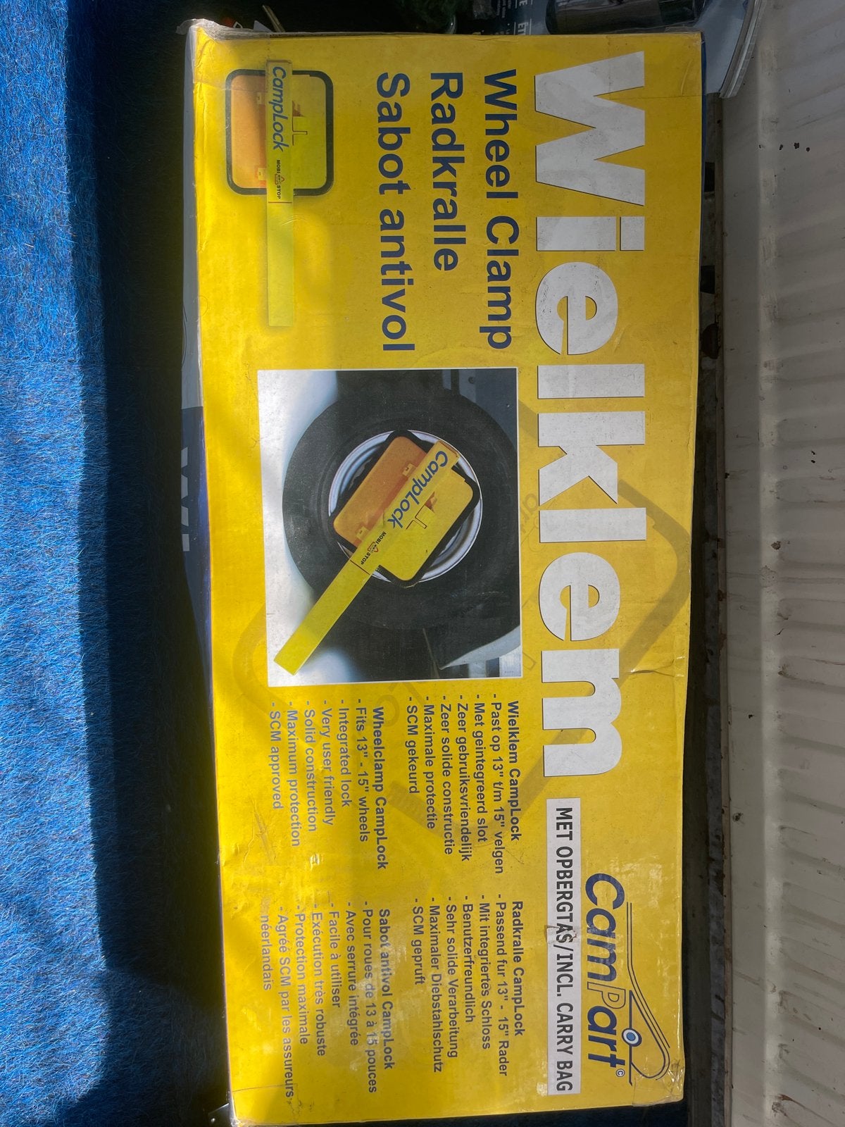 CampLock Wielklem - SCM Gekeurd - 13"-15" wielen, Ophalen, Nieuw