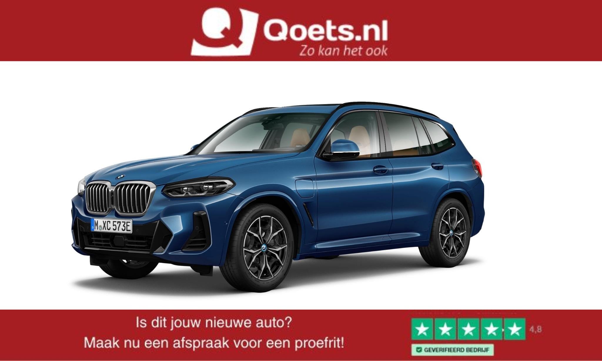 BMW X3 xDrive30e High Executive M Sport - Panoramadak - Acti, Gebruikt, 4 cilinders, Met garantie (alle), Blauw