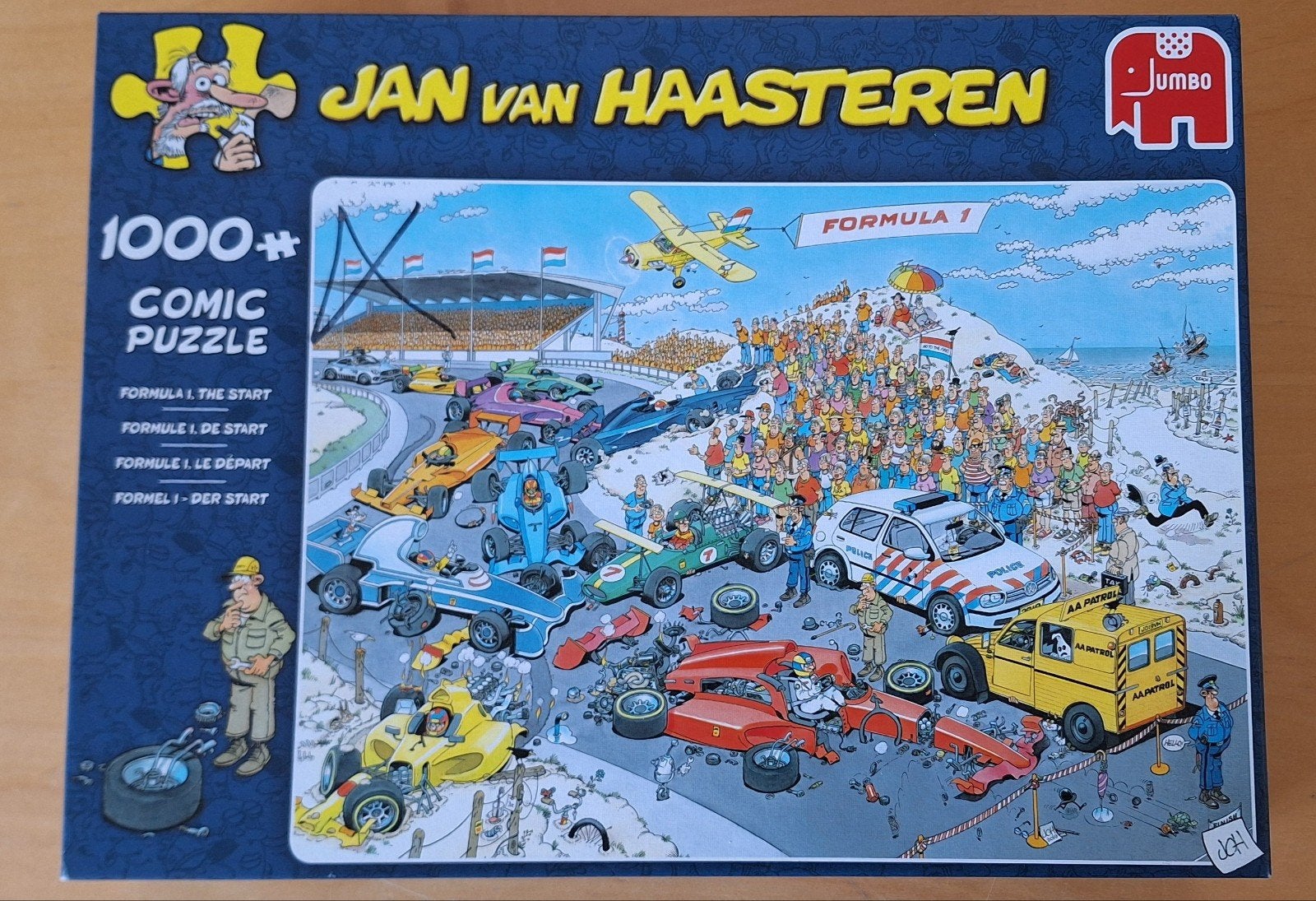 Jan van Haasteren puzzel: Formule 1, de Start, Ophalen of Verzenden, 500 t/m 1500 stukjes, Zo goed als nieuw, Legpuzzel