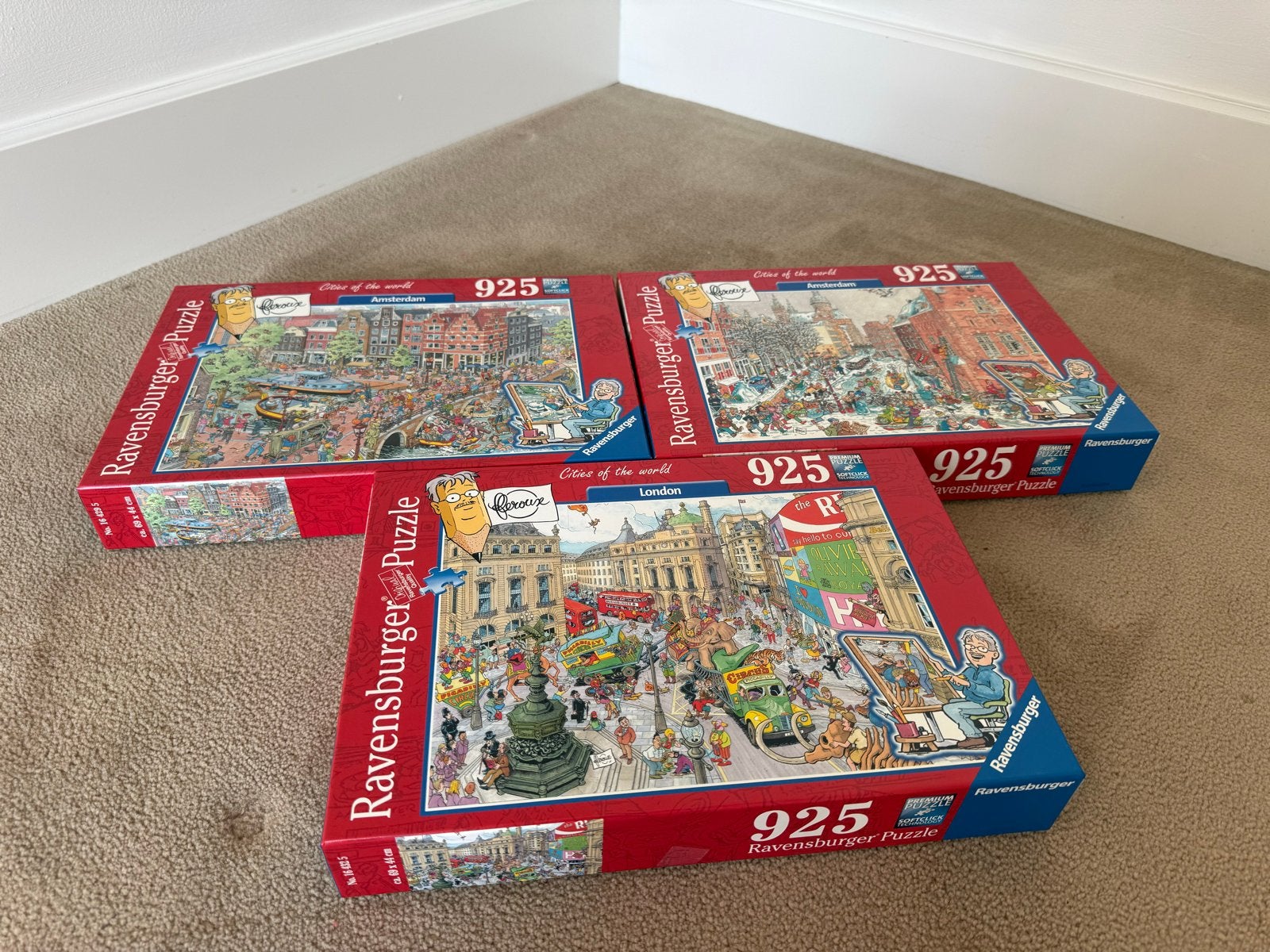 Ravensburger Cities of the World Puzzels (3 stuks), Ophalen of Verzenden, 500 t/m 1500 stukjes, Zo goed als nieuw, Legpuzzel
