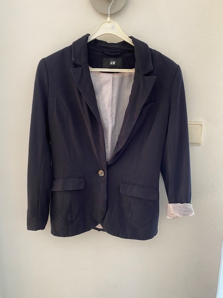 Zwart tricot jasje met voering maat 36 H&M, H&M, Zwart, Ophalen of Verzenden, Jasje