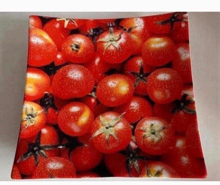 Vierkante schaal met tomaten design  ASA Selection. 23x23 cm, Overige materialen, Overige merken, Ophalen of Verzenden, Overige stijlen