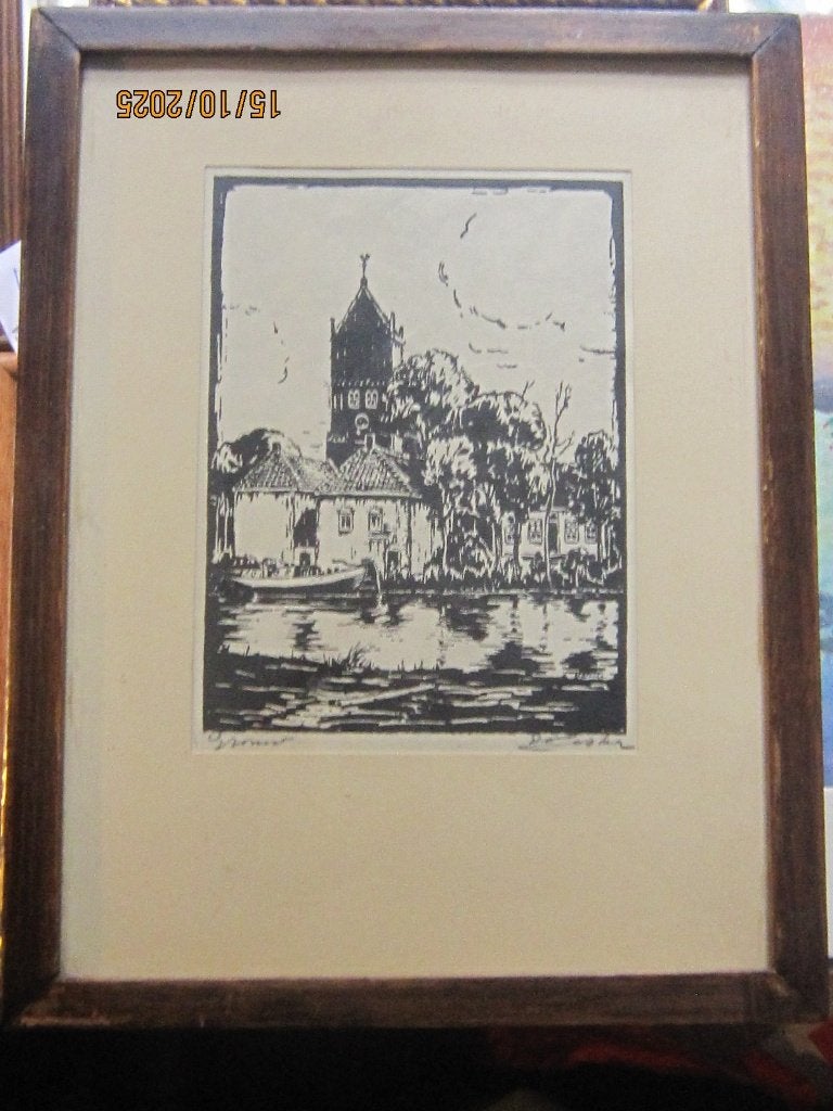 GROUW, HOUTSNEDE van Jan Staats Kiewiet (Jeska), Ophalen, Houtsnede