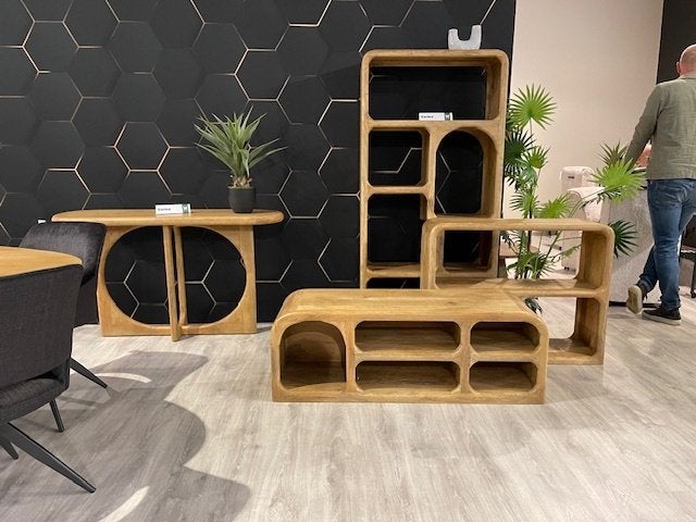 Boekenkast RECHT tropisch hardhout 86cm br.  SUMMER SALE, 1 of 2 laden, Nieuw, Boekenkast RECHT tropisch hardhout 86cm br. voorraad SUMMER SALE