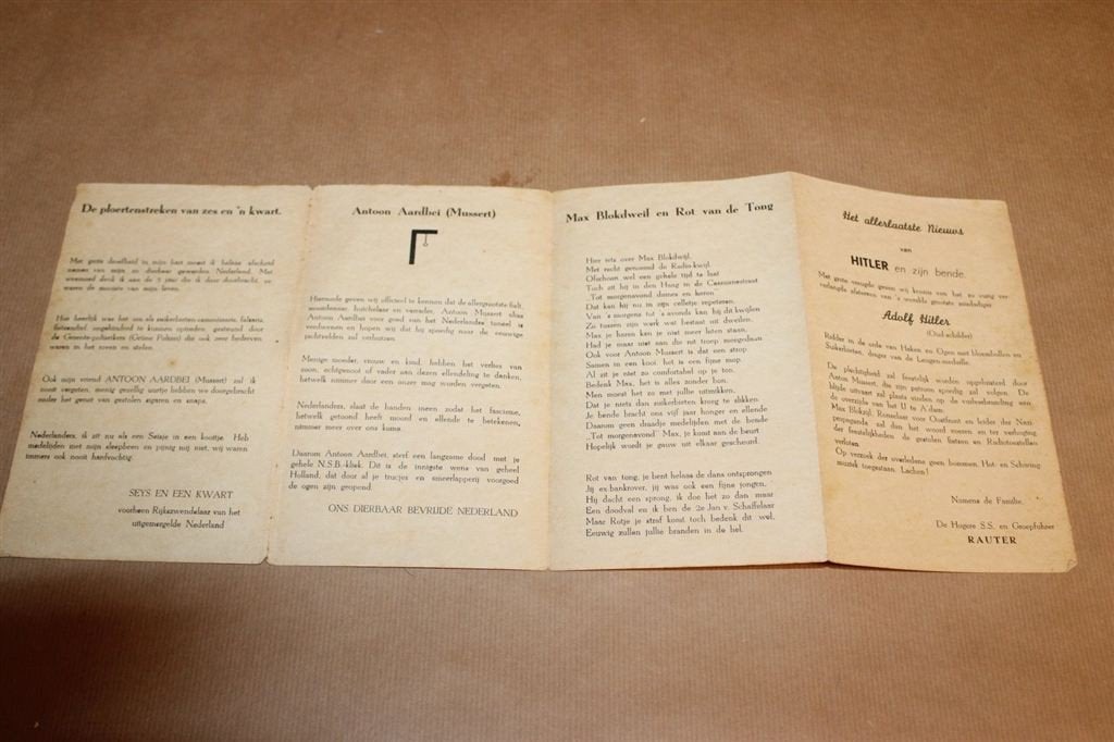 Mei 1940-Mei 1945 — Satirisch WOII Pamflet 1945, Boeken, Oorlog en Militair, Ophalen of Verzenden, Tweede Wereldoorlog, Gelezen