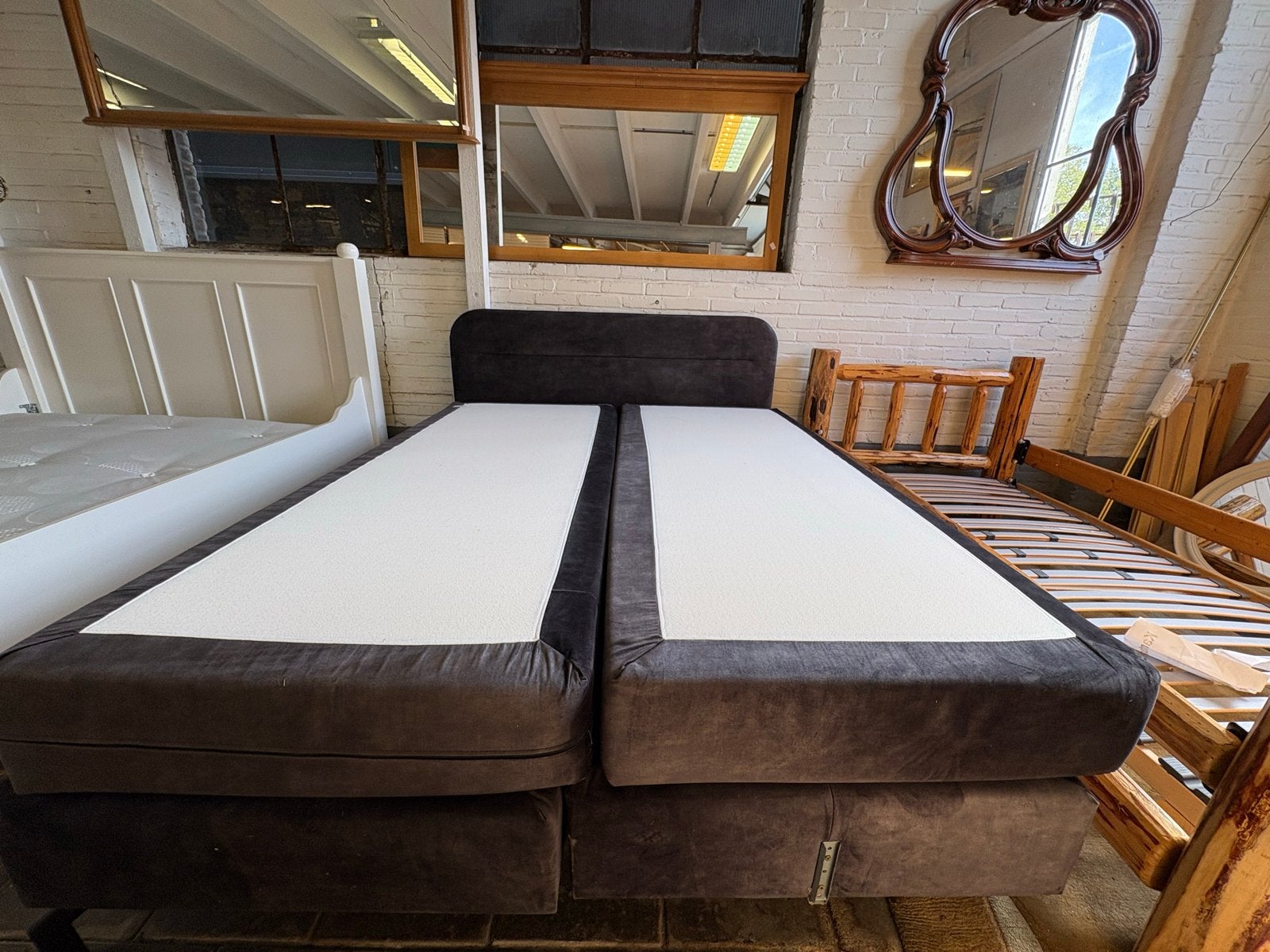 Boxspring 160x200 cm - Comfortabel en Stijlvol, Ophalen, Gebruikt, Zwart, Tweepersoons