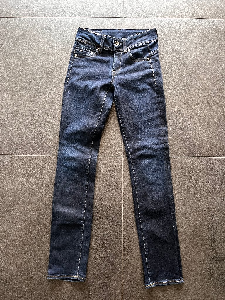 Donkerblauwe skinny jeans van G-Star maat 26-32, Blauw, Ophalen of Verzenden, W27 (confectie 34) of kleiner, G-STAR RAW