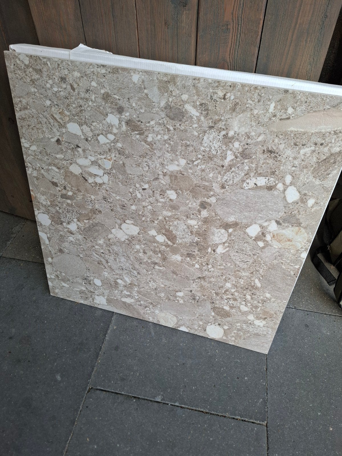 Travertin look vloertegel 60x60 cm 4 st, Ophalen, 60 cm of meer, Nieuw, Minder dan 5 m²